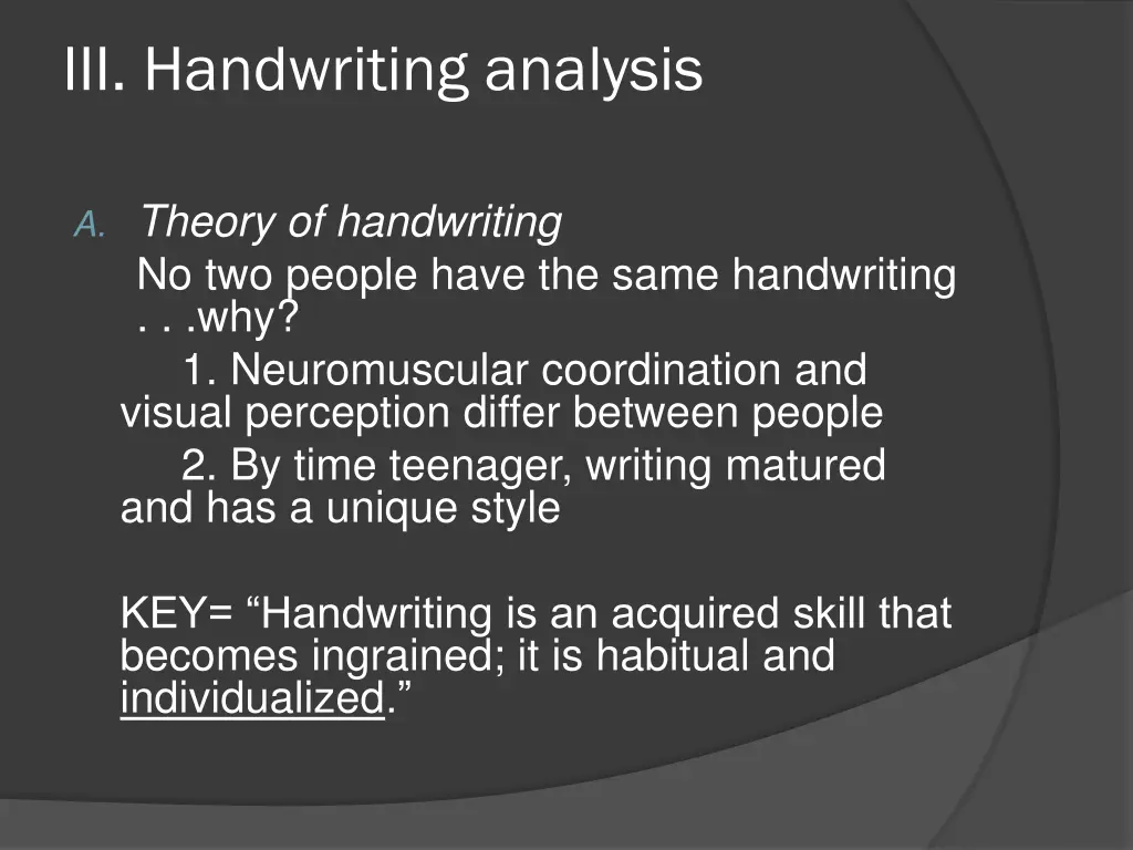 iii handwriting analysis