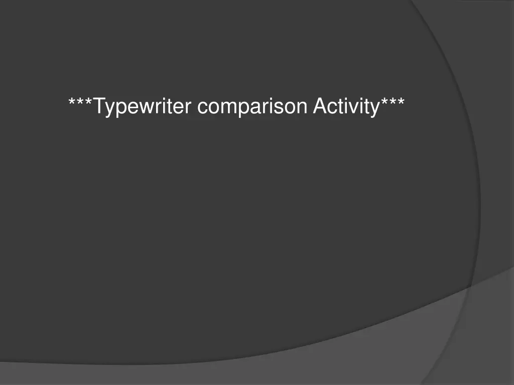 typewriter comparison activity