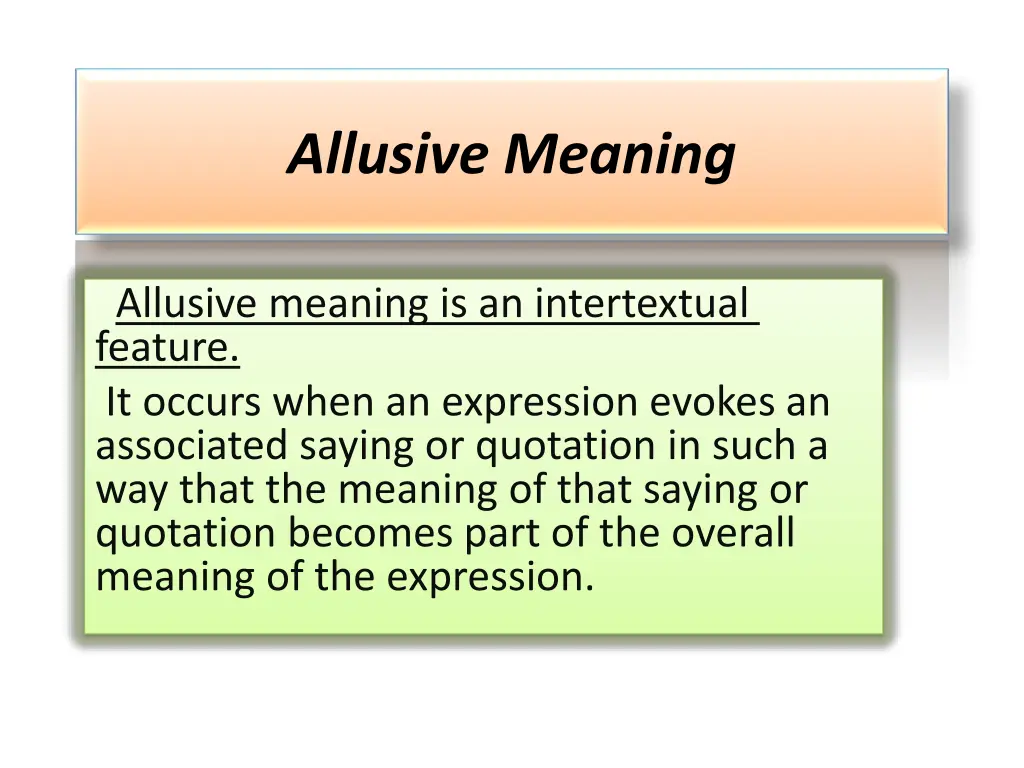 allusive meaning