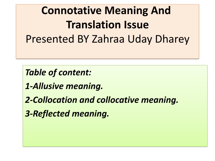 connotative meaning and translation issue