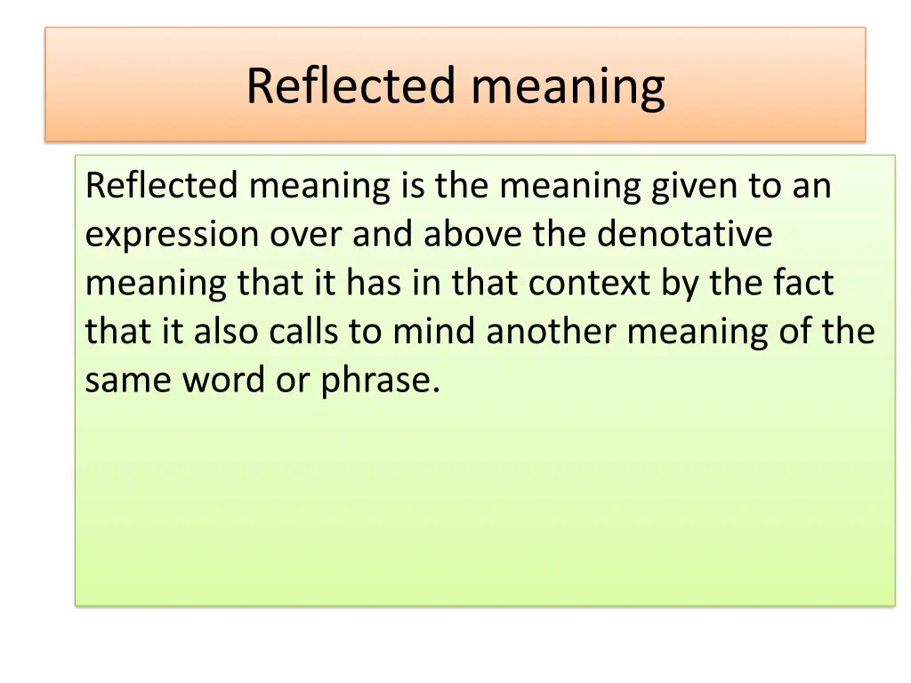 reflected meaning