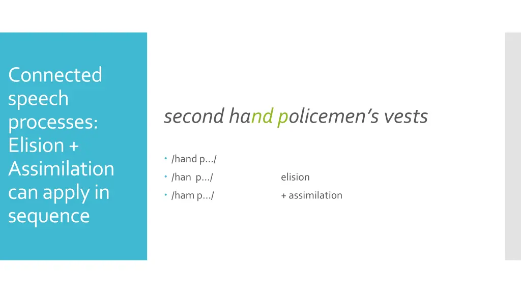 connected speech processes elision assimilation