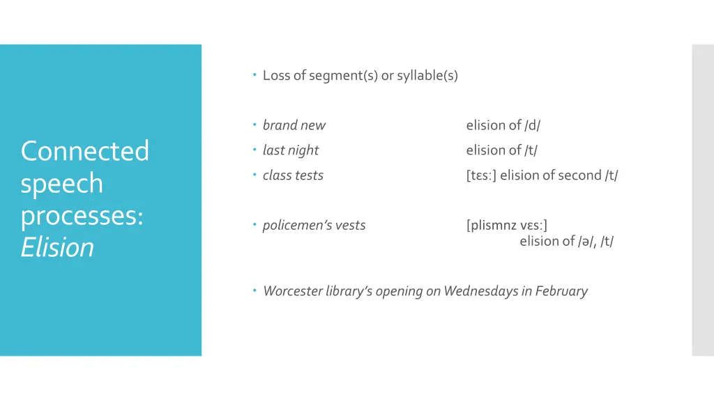 loss of segment s or syllable s