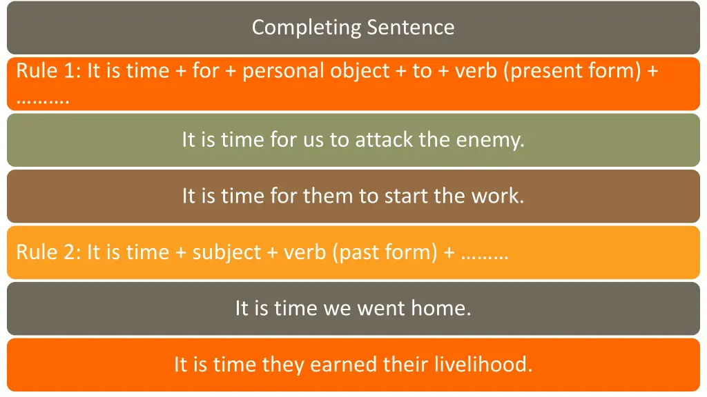 completing sentence