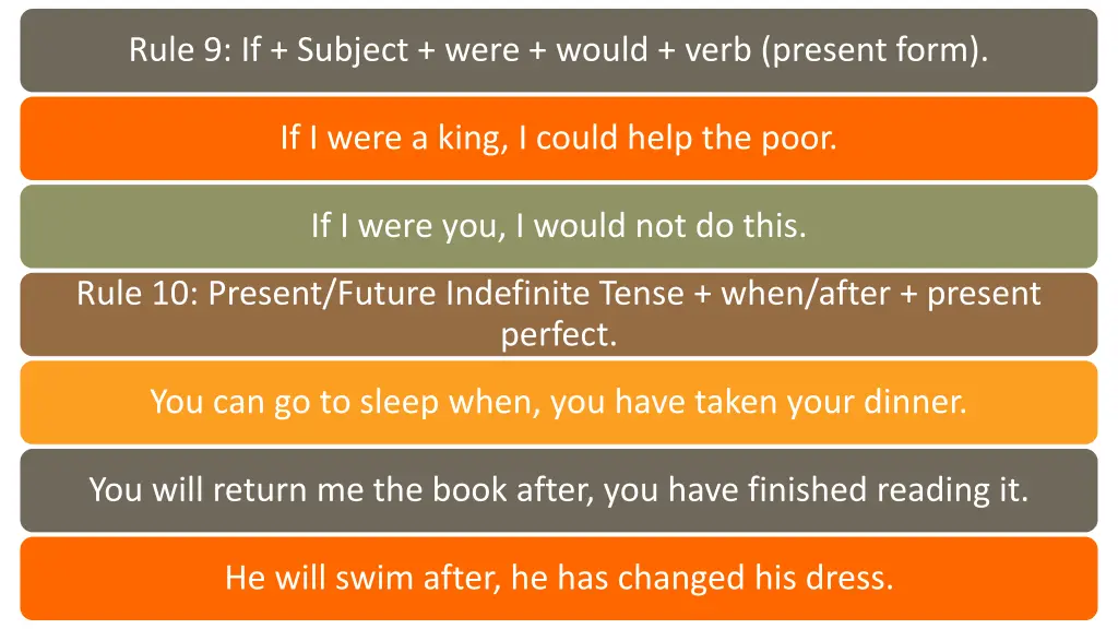 rule 9 if subject were would verb present form