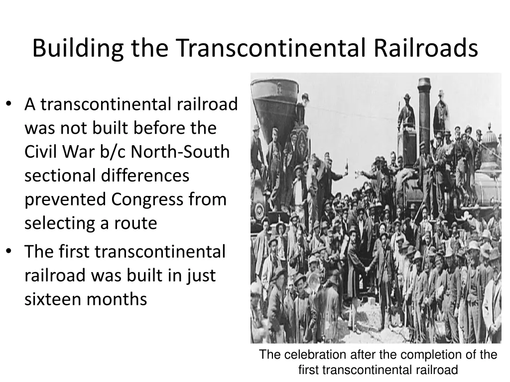 building the transcontinental railroads