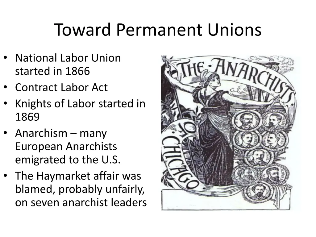 toward permanent unions