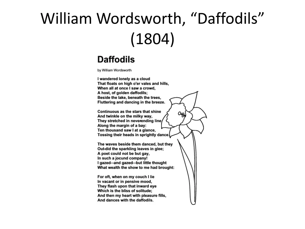 william wordsworth daffodils 1804