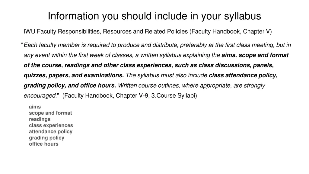 information you should include in your syllabus