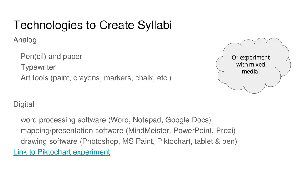 technologies to create syllabi analog