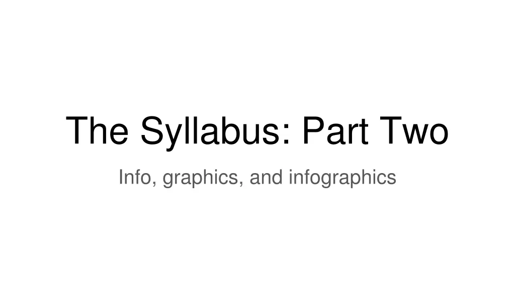 the syllabus part two