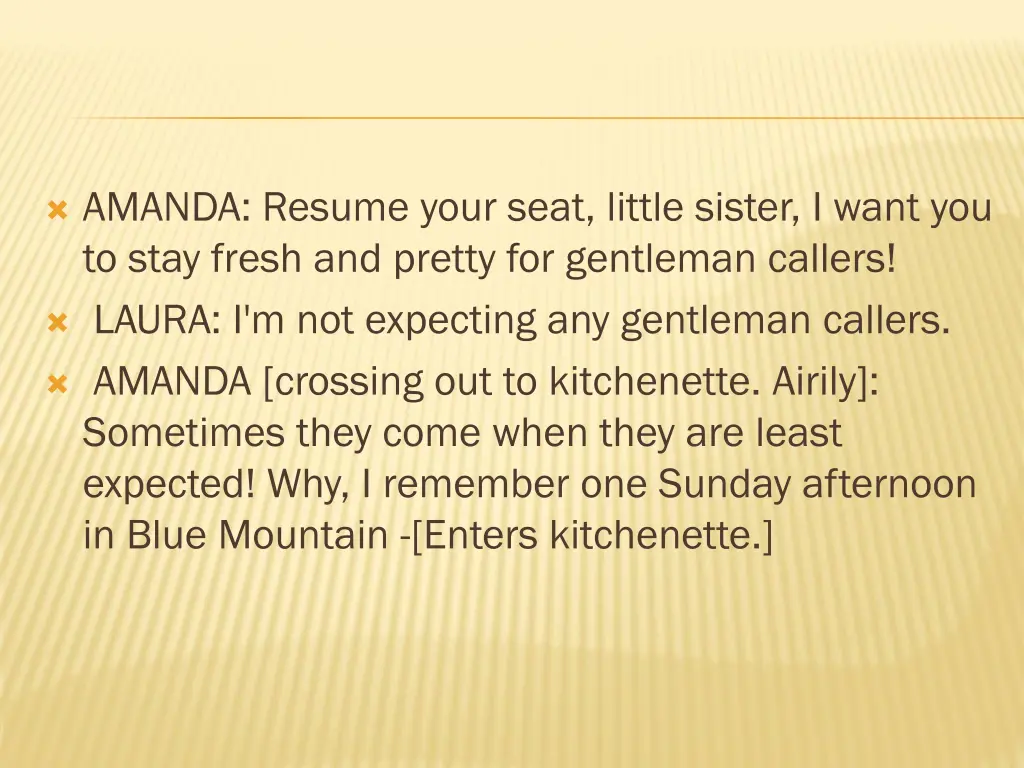 amanda resume your seat little sister i want