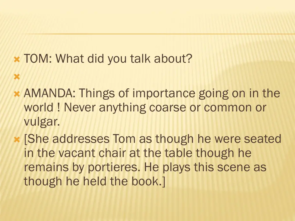 tom what did you talk about