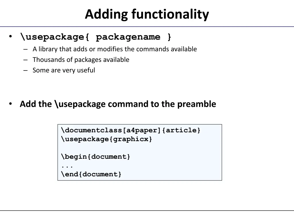 adding functionality