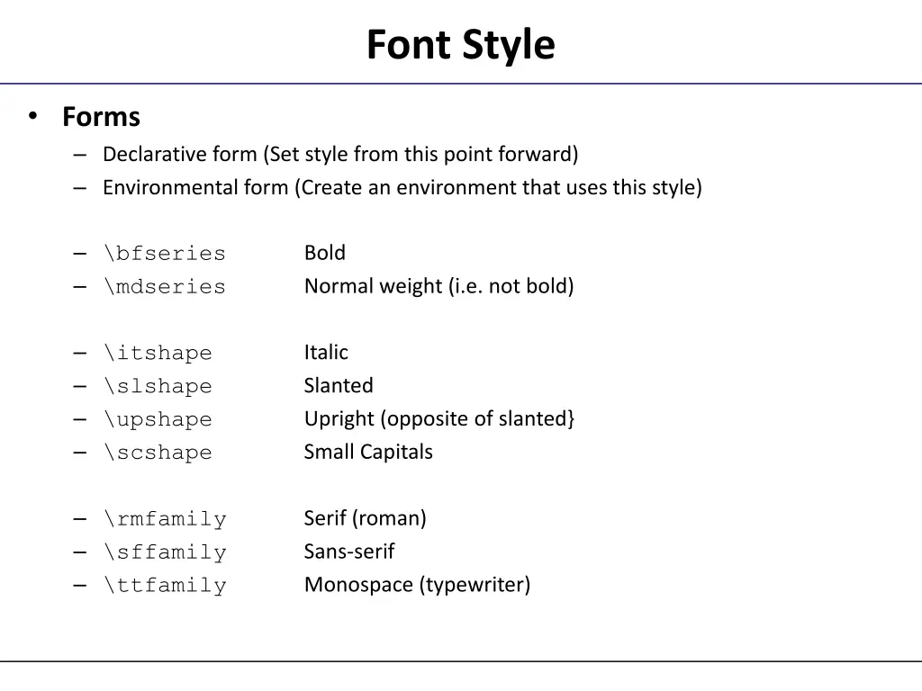 font style