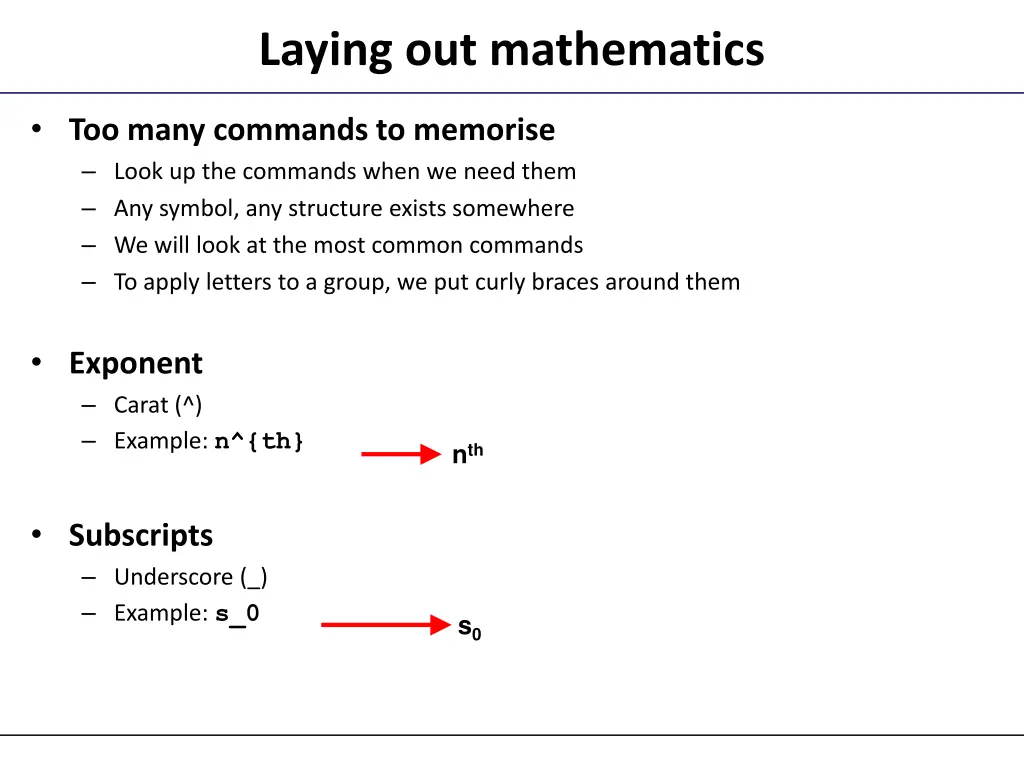 laying out mathematics