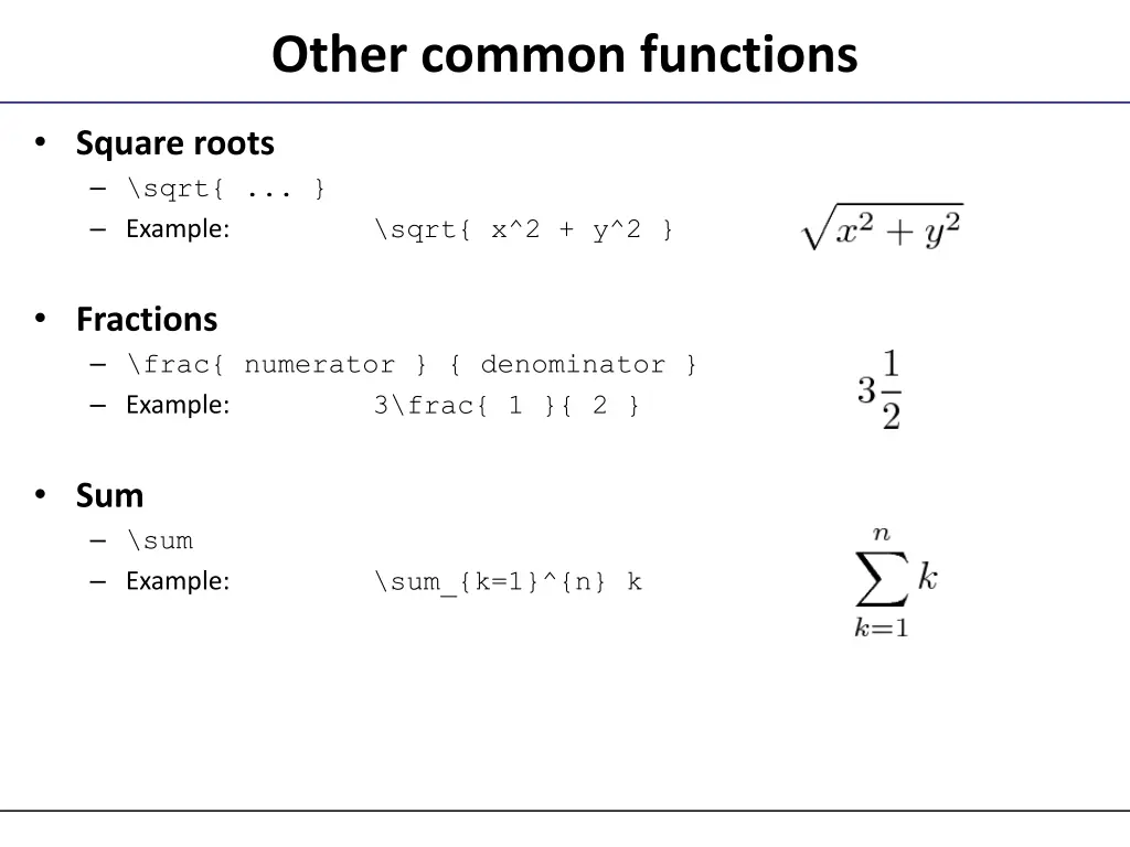 other common functions