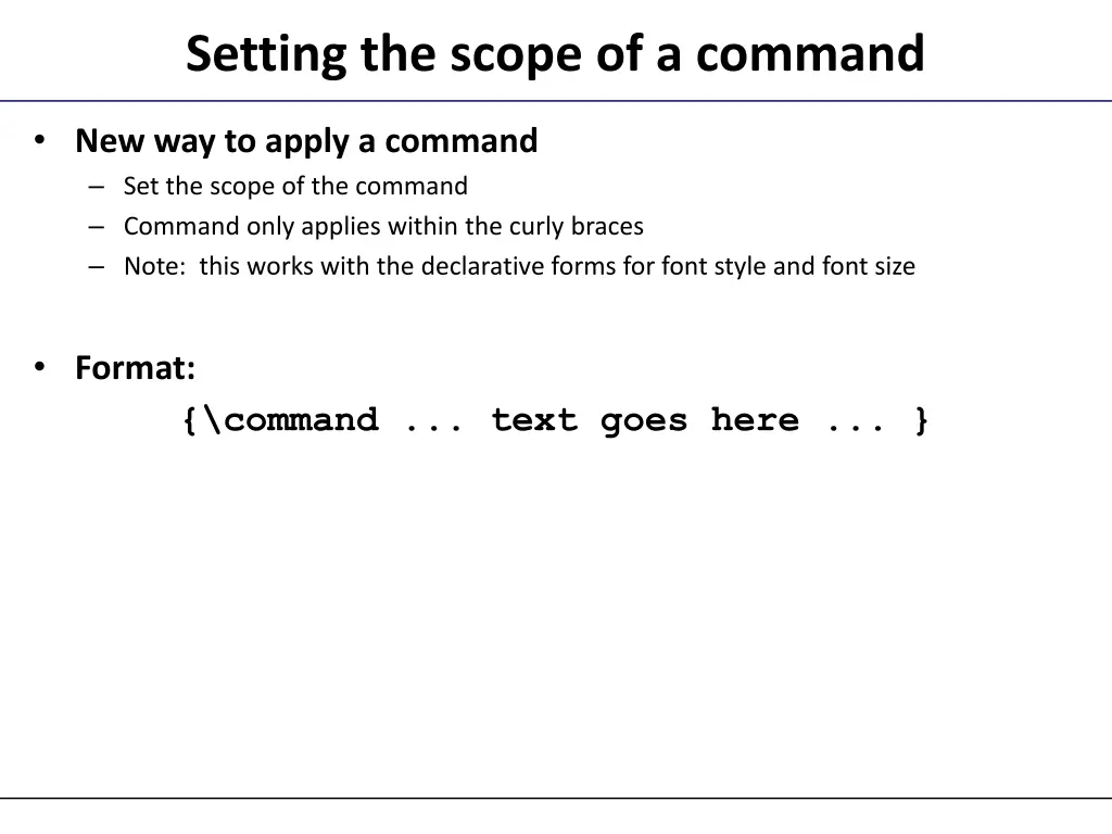 setting the scope of a command