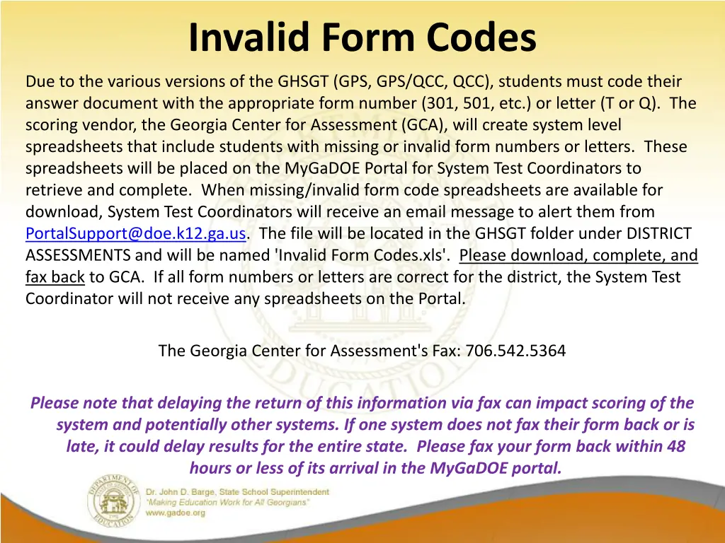 invalid form codes