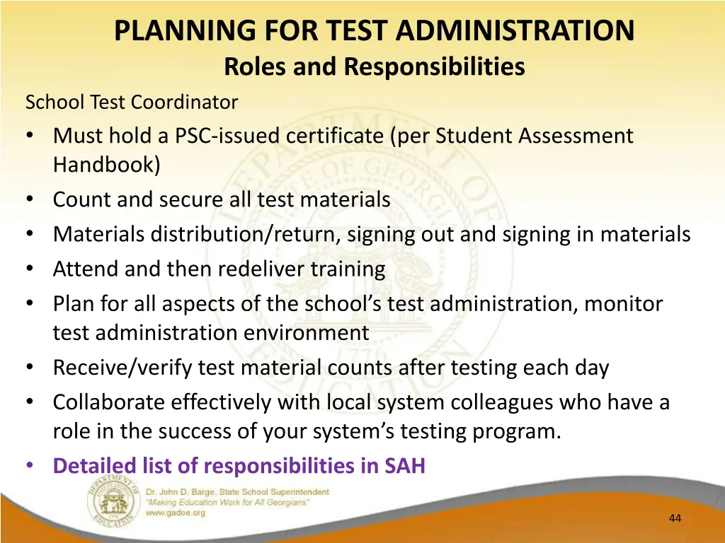 planning for test administration roles 2