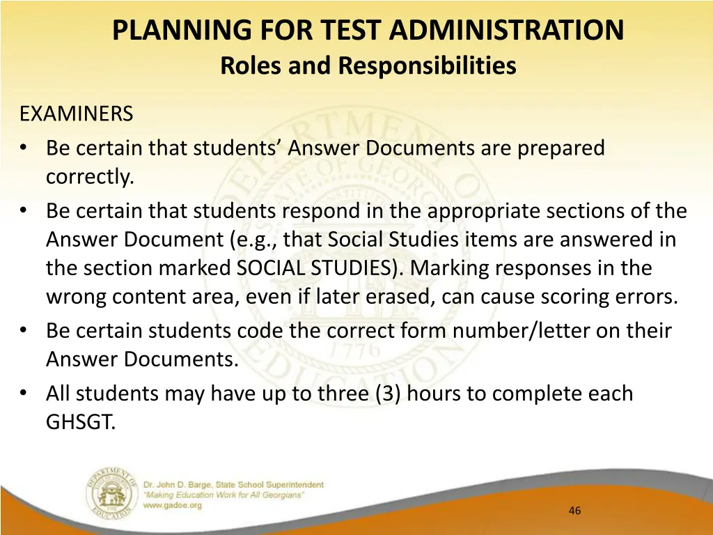 planning for test administration roles 4