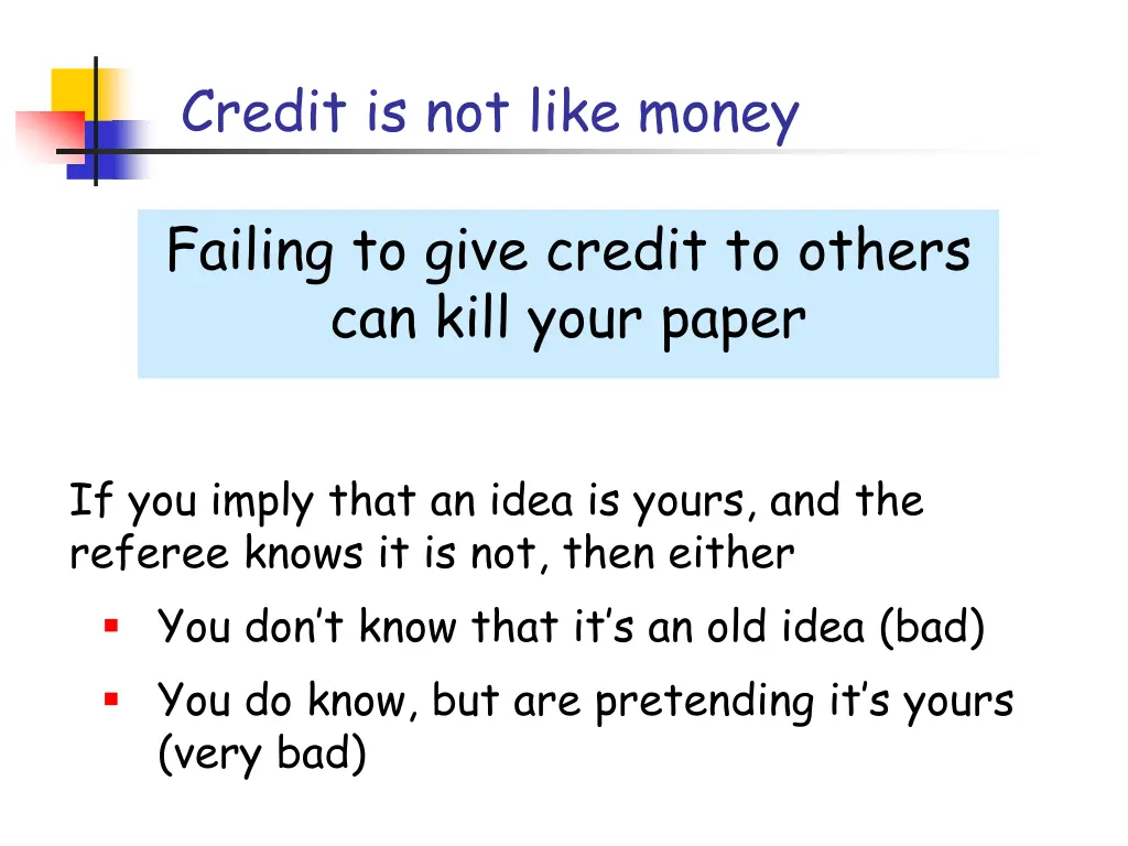 credit is not like money