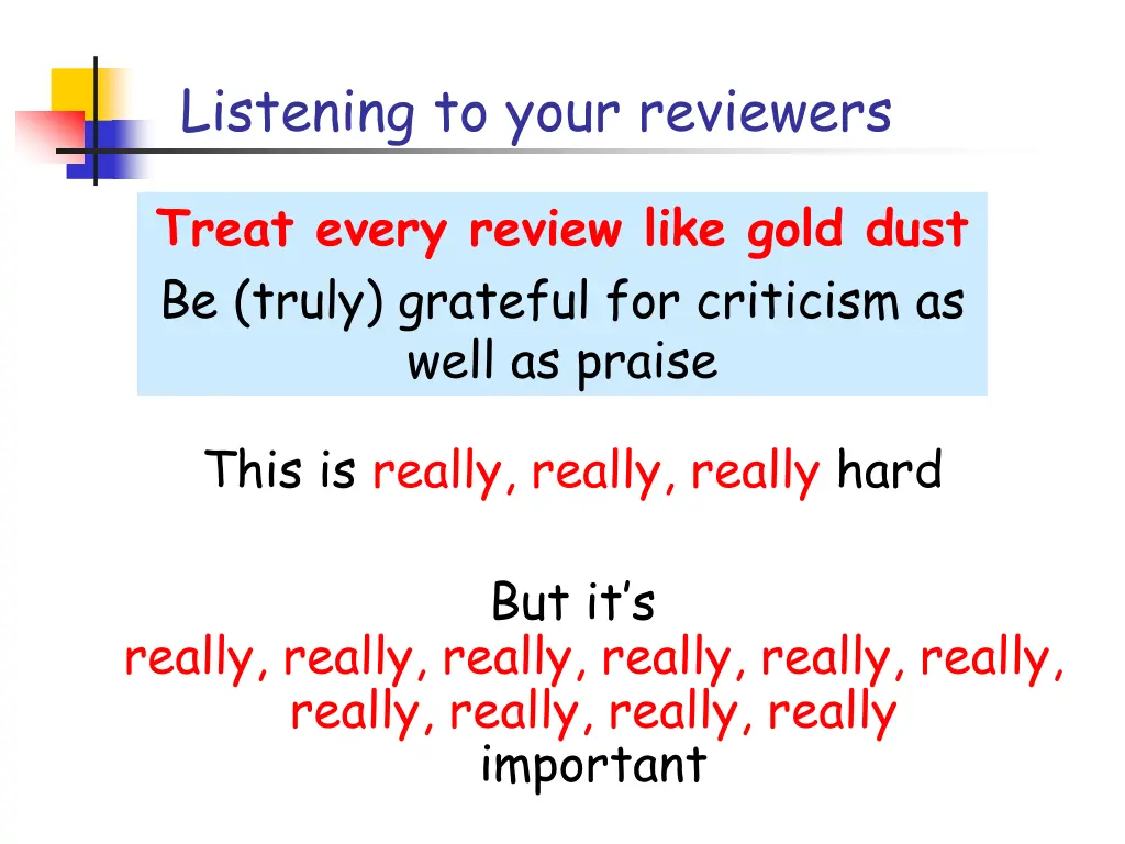 listening to your reviewers