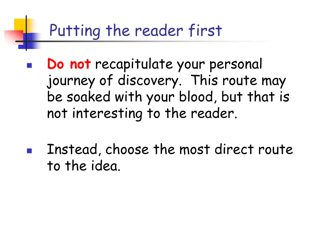 putting the reader first