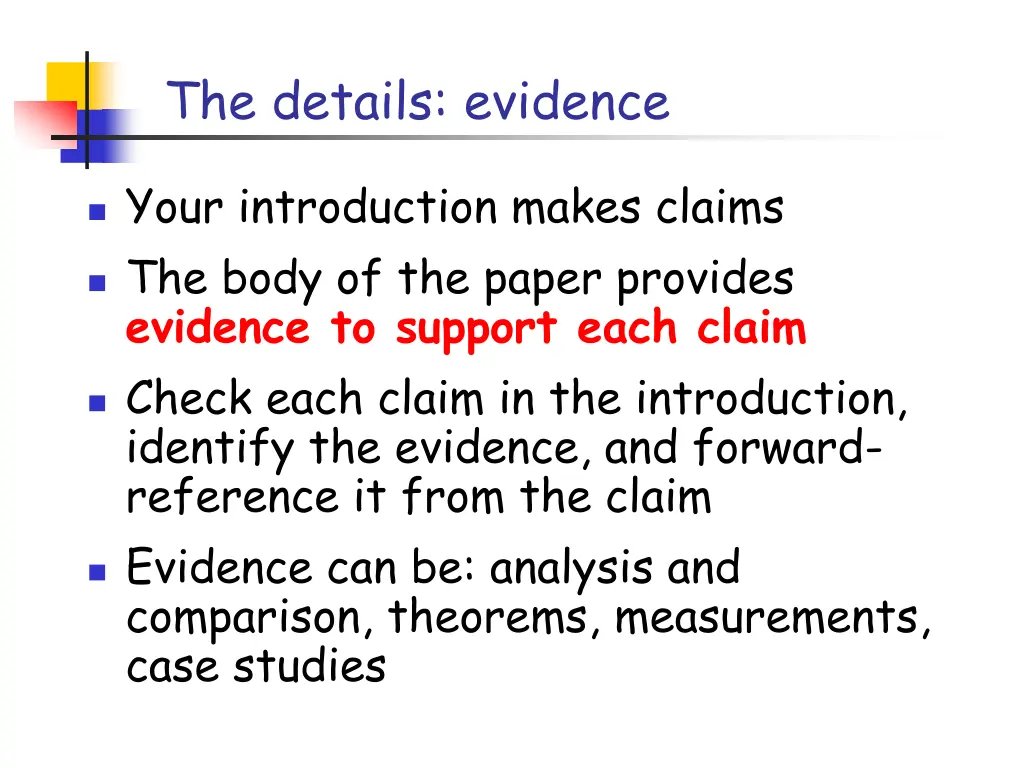 the details evidence