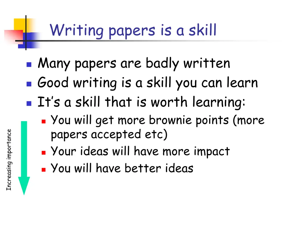 writing papers is a skill