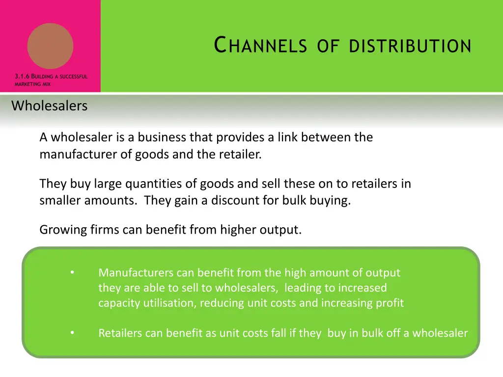 c hannels of distribution 1