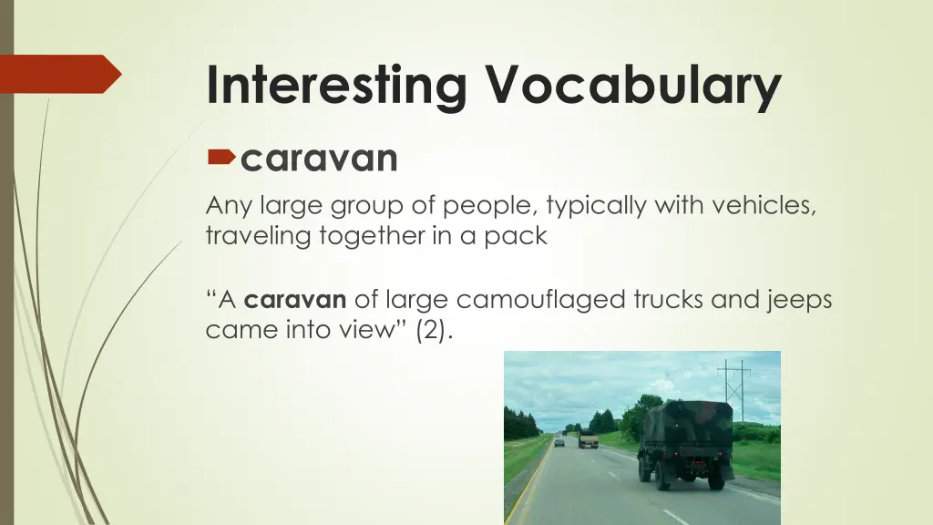 interesting vocabulary caravan any large group