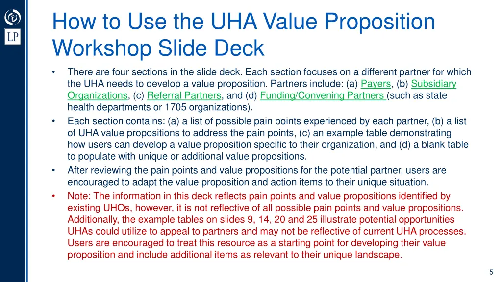 how to use the uha value proposition workshop