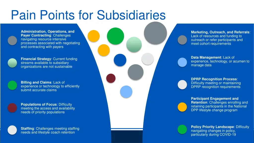 pain points for subsidiaries