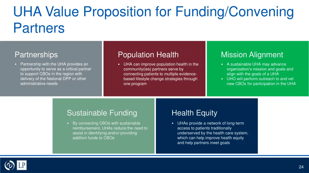 uha value proposition for funding convening