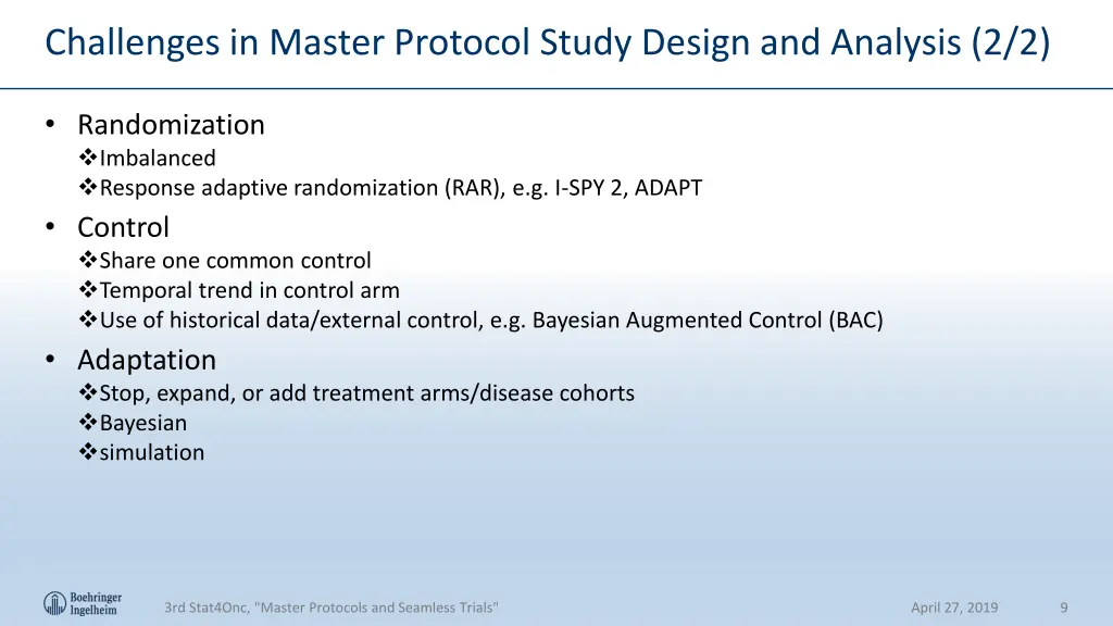 challenges in master protocol study design 1