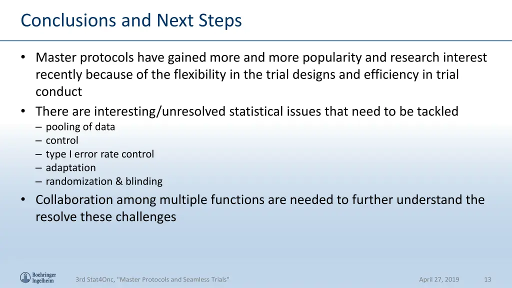 conclusions and next steps