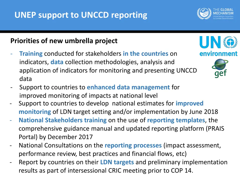 unep support to unccd reporting 3