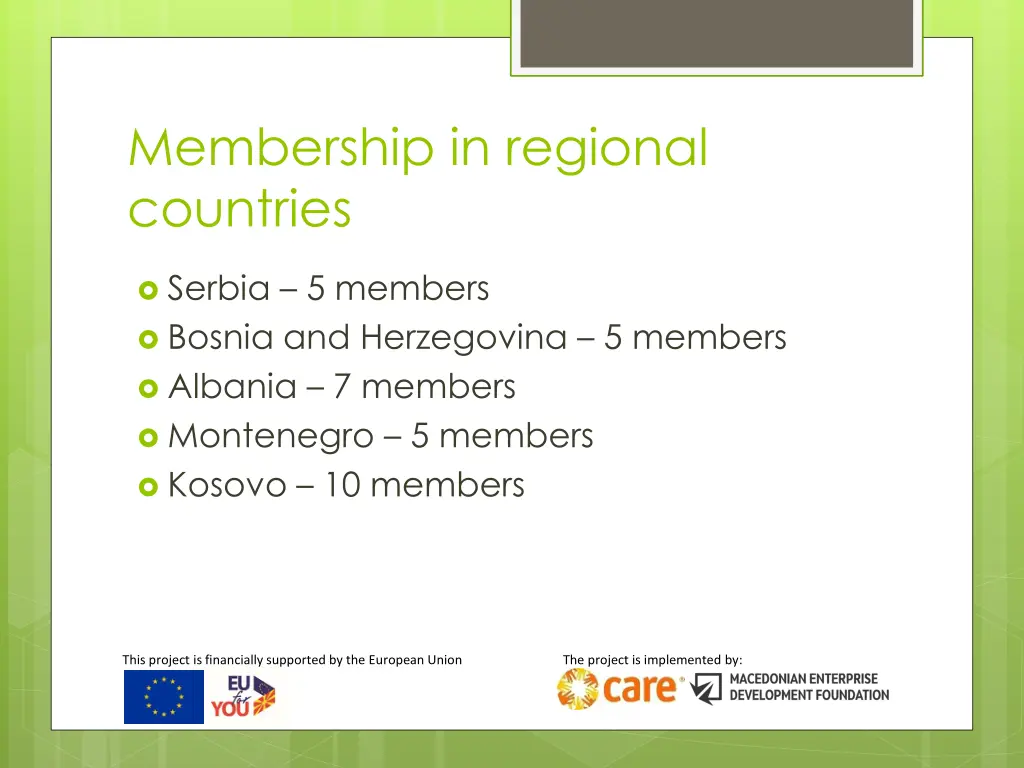 membership in regional countries