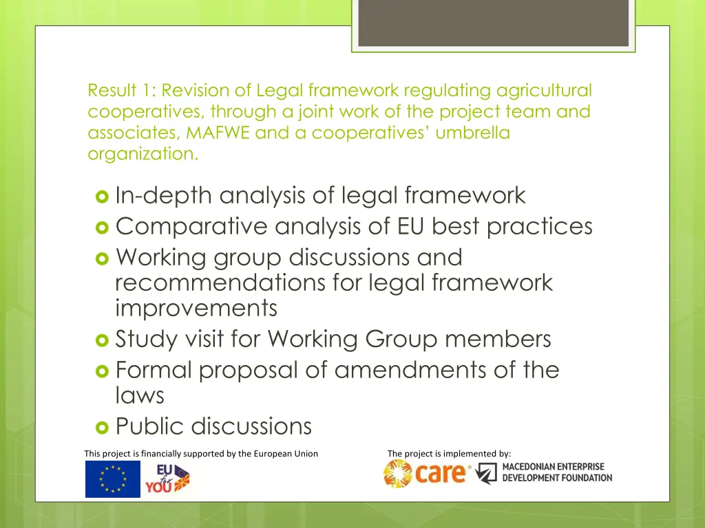 result 1 revision of legal framework regulating