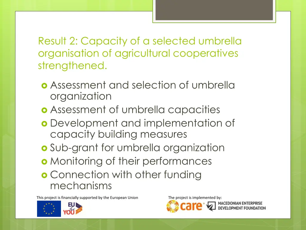 result 2 capacity of a selected umbrella