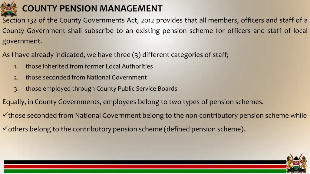 county pension management section