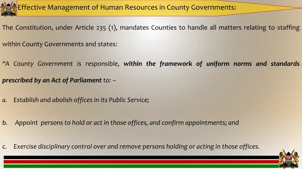 effective management of human resources in county