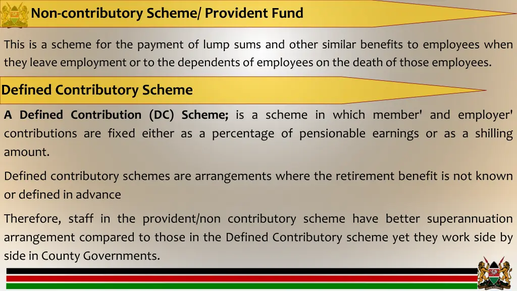 non contributory scheme provident fund