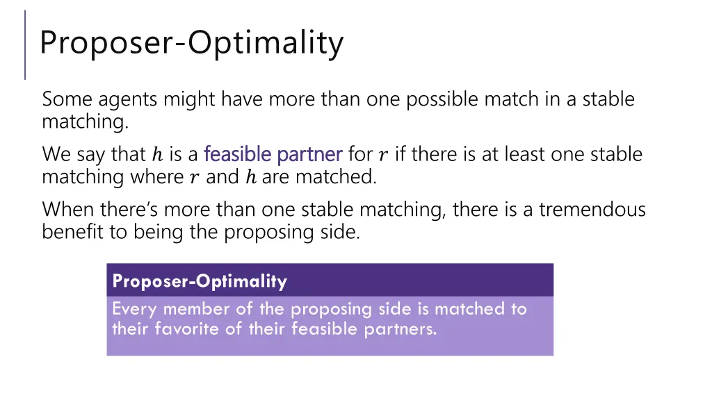 proposer optimality