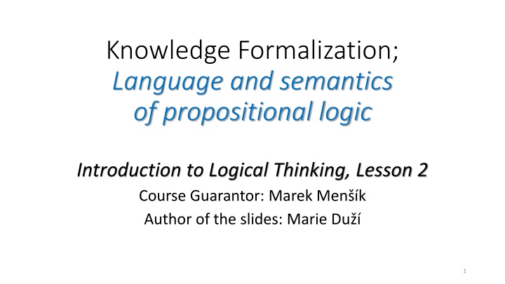 knowledge formalization language and semantics