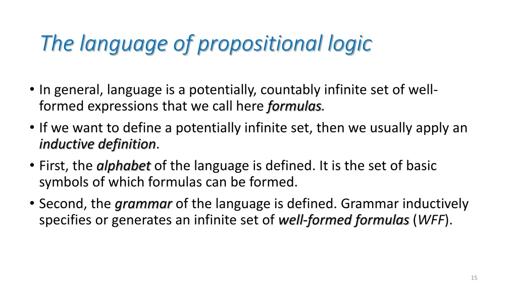 the language of propositional logic 2