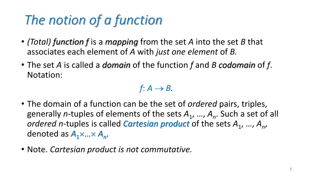 the notion of a function