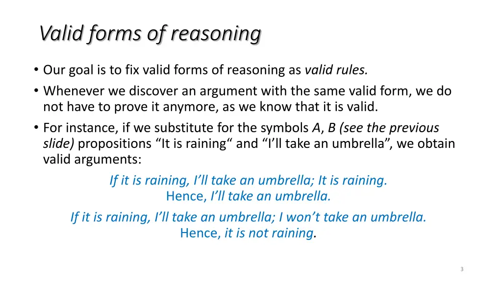 valid forms of reasoning