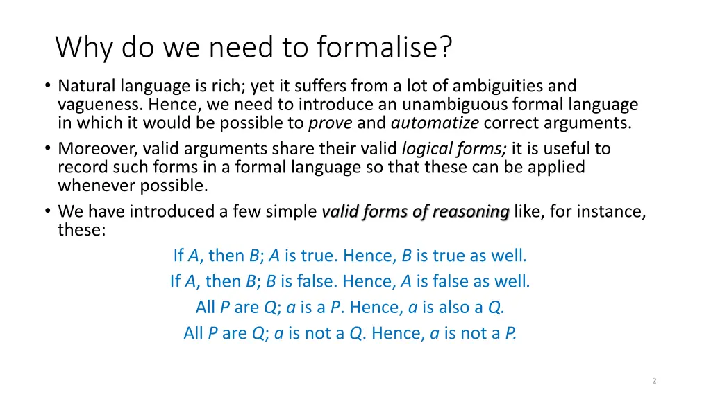 why do we need to formalise natural language